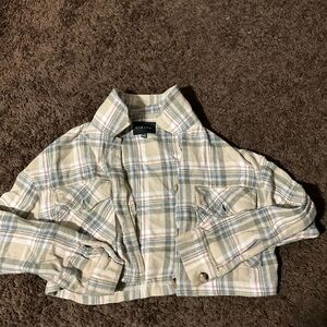 Timing Beige and Blue Plaid Kids Jacket